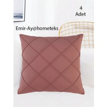 Emir-Ay@hometeks 4 ADET Kapitoneli Kırlent Kılıfı , Yastık Kılıfı ( Leke Tutmayan Silinebilir Kadife )