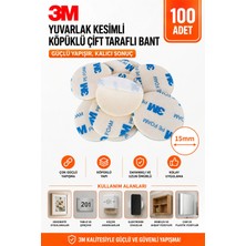Hobialem 100 Adet 3m Yuvarlak Kesimli Köpüklü Çok Güçlü Çift Taraflı Bant Çap: 15MM