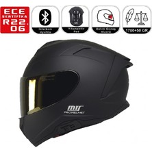 MTS X340 Mat Siyah Motosiklet Kaskı Spoiler Mod Güneş Vizörlü Full Face Kask