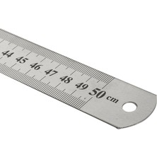 Jokey Kırtasiye Paslanmaz Çelik Cetvel (Ön Yüzü cm / Arka Yüzü Inch) 50CM