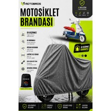 Motobros Motosiklet Brandası Motor Brandası Peugeot Django Uyumlu Thermoguard-X Gri Su Geçirmez Uv Korumalı Motor Örtüsü