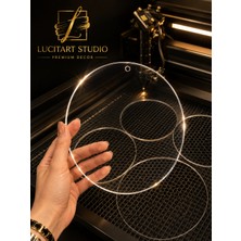 Lucit Art Studio Şeffaf Pleksi Çember 30 cm 2mm Kalınlığında | Kapı Süsü & Dekor Boş Tasarım Halkası | Kapı Süsü Çemberi Delikli Yuvarlak Boş Pleksi