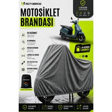 Motobros Motosiklet Brandası Motor Brandası SYM Fiddle Uyumlu ThermoGuard-X Gri Su Geçirmez UV Korumalı Motor Örtüsü