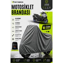 Motobros Motosiklet Brandası Motor Brandası Yamaha TMAX Uyumlu ThermoGuard-X Gri Su Geçirmez UV Korumalı Motor Örtüsü