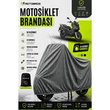 Motobros Motosiklet Brandası Motor Brandası Kanuni Seha Uyumlu ThermoGuard-X Gri Su Geçirmez UV Korumalı Motor Örtüsü