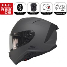 MTS X340 Mat Gri Motosiklet Kaskı Spoiler Mod Güneş Vizörlü Full Face Kask