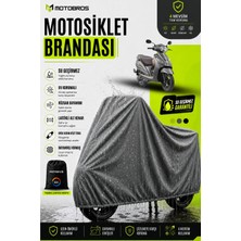 Motobros Motosiklet Brandası Motor Brandası TVS Wego Uyumlu ThermoGuard-X Gri Su Geçirmez UV Korumalı Motor Örtüsü