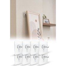Omilife 8 Adet Yapışkanlı Duvar Askısı Şeffaf Vidalı Kanca Güçlü Sabitleyici Banyo Mutfak Askı
