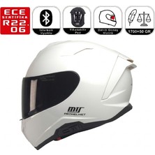 MTS X340 Beyaz Motosiklet Kaskı Spoiler Mod Güneş Vizörlü Full Face Kask