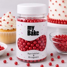 My Bake 4 mm Kırmızı Draje Şeker – Pasta ve Tatlı Süsleme Şekeri