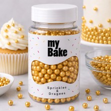 My Bake 4 mm Altın Draje Şeker – Pasta ve Tatlı Süsleme Şekeri