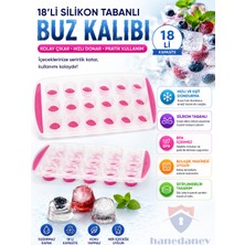 Hanedanev Silikon Tabanlı Yuvarlak Buz Kalıbı Şeffaf Gövdeli, Kolay Çıkarılabilir Esnek Hazneli, 18 Bölmeli