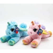 PopŞeker  Işıltılı Yatan Peluş At Oyuncak 30 cm | Yumuşacık Bebek ve Çocuk Uyku Arkadaşı