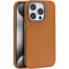 EstoreBox Joko Iphone 14 Pro Max Kılıf Wonder Deri Magsafe Kapak - Kahverengi