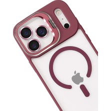 EstoreBox Joko Apple Iphone 17 Pro Max Remim Lensli Magsafe Standlı Kapak - Bordo