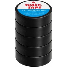 Sunup SN-27918 Siyah 0.13x18mm İzole PVC Elektrik Yalıtım Bant (5'li Paket)