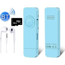 Tastech 5014MP Şarjlı Mp3 Çalar Bluetooth Lu Müzik Player Mini Mp3 Stick Hafıza Kartı Girişli 8gb Tf Kart Hediyeli Mavi