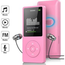 Tastech 1049MP 8gb Hafıza Kartı Hediyeli Ekranlı Mp3 Çalar Dahili Hoparlör Fm Radyo Bluetooth Müzik Çalar Pembe