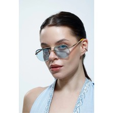 Moonmee Cahef Premıum - Unisex Güneş Gözlüğü Turuncu / Mavi UV400 Korumalı