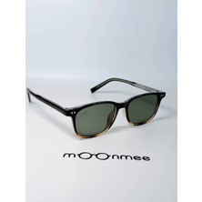 Moonmee Sazıs Premıum Unisex Dikdörtgen Leopar / Yeşil Güneş Gözlüğü