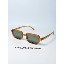Moonmee German Güneş Gözlüğü Unisex Dikdörtgen Turuncu Yeşil Güneş Gözlüğü