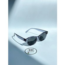 Moonmee Mesin - Unisex Güneş Gözlüğü Mor Şeffaf UV400 Korumalı