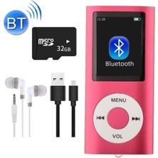 Tastech 5007MP 32GB Tf Kart Hediyeli Metal Mp3 Player Renli Ekranlı Fm Radyolu Bluetoth Lu Hafıza Kartı Girişli Müzik Çalar 32GB Kırmızı