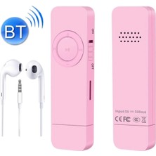 Tastech 5014MP Şarjlı Mp3 Çalar Bluetooth Lu Müzik Player Mini Mp3 Stick Hafıza Kartı Girişli Pembe