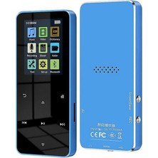 Tastech 8gb Dahili Hafızalı Mp3-Mp4 Çalar Hd Ses Bluetooth 5.0 Müzik Çalar Hafıza Kartı Girişli Fm Radyolu Mavi