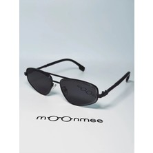 Moonmee Jetpa Unisex Geometrik Siyah Güneş Gözlüğü