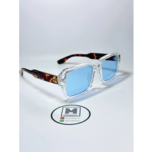 Moonmee Conte Güneş Gözlüğü - Unisex Güneş Gözlüğü Leopar / Mavi UV400 Korumalı
