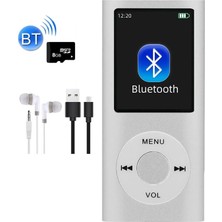 Tastech 5007MP 8gb Tf Kart Hediyeli Metal Mp3 Player Renli Ekranlı Fm Radyolu Bluetoth Lu Hafıza Kartı Girişli Müzik Çalar 8gb Gümüş