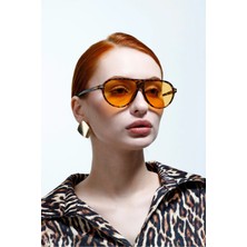 Moonmee Tober - Unisex Güneş Gözlüğü Leopar/turuncu UV400 Korumalı