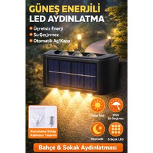 Home Dekor Hediye 3 Adet Güneş Enerjili 6 Ledli Duvar & Bahçe Aydınlatması su Geçirmez Otomatik Yanan Işık Efekti
