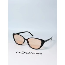 Moonmee Kaje Unisex Geometrik Siyah / Turuncu Güneş Gözlüğü