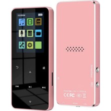 Tastech 8gb Dahili Hafızalı Mp3-Mp4 Çalar Hd Ses Bluetooth 5.0 Müzik Çalar Hafıza Kartı Girişli Fm Radyolu Pembe