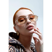 Moonmee Klok Premıum - Unisex Güneş Gözlüğü Altın UV400 Korumalı