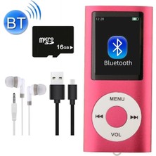 Tastech 5007MP 16GB Tf Kart Hediyeli Metal Mp3 Player Renli Ekranlı Fm Radyolu Bluetoth Lu Hafıza Kartı Girişli Müzik Çalar 16GB Kırmızı