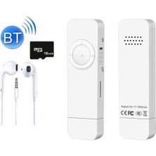 Tastech 5014MP Şarjlı Mp3 Çalar Bluetooth Lu Müzik Player Mini Mp3 Stick Hafıza Kartı Girişli 16GB Tf Kart Hediyeli Beyaz