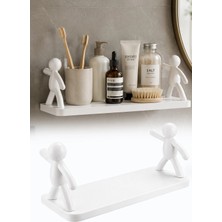 Omilife Çöp Adam Tasarımlı Yapışkanlı Mutfak, Banyo Rafı Şampuan Kozmetik Baharat Organizer 33,5 cm