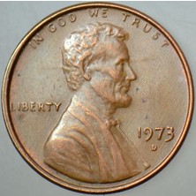Banknoting Amerika 1 Cent 1973 Lıncoln Memorıal 19 Mm.