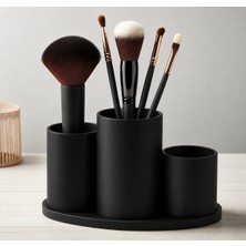 Veriqo 3D Makyaj Fırçalık Organizer Beyaz Masaüstü Kozmetik Düzenleyici Fırça Kalem ve Aksesuar Standı