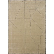Kalesta Halı Marakeş Beige Yün ve Viskon ile Üretilen Modern Desenli Premium Salon Halısı
