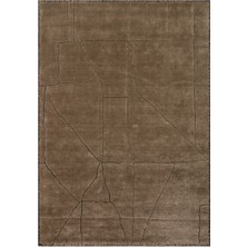 Kalesta Halı Marakeş Brown Yün ve Viskon ile Üretilen Modern Desenli Premium Salon Halısı
