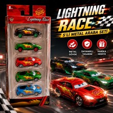 Racer 5'li Set Lightning Race Metal Gövdeli Araba Seti – Die Cast - 1:64 Ölçek - Spor Araba Koleksiyonu - Kutulu