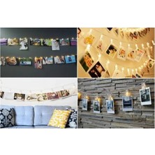 Mbb E-Ticaret 10 Lu LED Işıklı Fotoğraf Mandalları Rgp