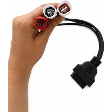 Vgate İcar 3'ü 1 Arada Motosiklet Obd2 Arıza Tespit Kablosu - Y A Maha 3 Pin, Y A Maha 4 Pin Kablo ve H O Nda 6 Pin - Obd 16 Pin Dönüştürücü Teşhis Adaptör Kablosu Seti