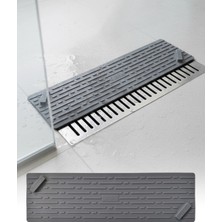 Omilife Gri Uzun Silikon Gider Kapağı 37x11 cm Koku Önleyici Özellikli Lavabo Banyo Mutfak Balkon