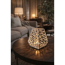 Moon Frame Studio Nesta Geometrik Tasarım Metal Mumluk & Masa Üstü Obje (Beyaz)