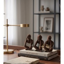 No12 Modern Dekoratif 3'lü Minimalist Soyut Insan Figürü Biblo Seti